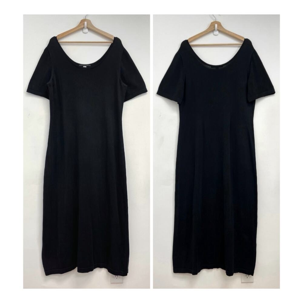 Peruvian Connection Knit Double Scoop Pima Cotton Short Sleeve Maxi Dress XL